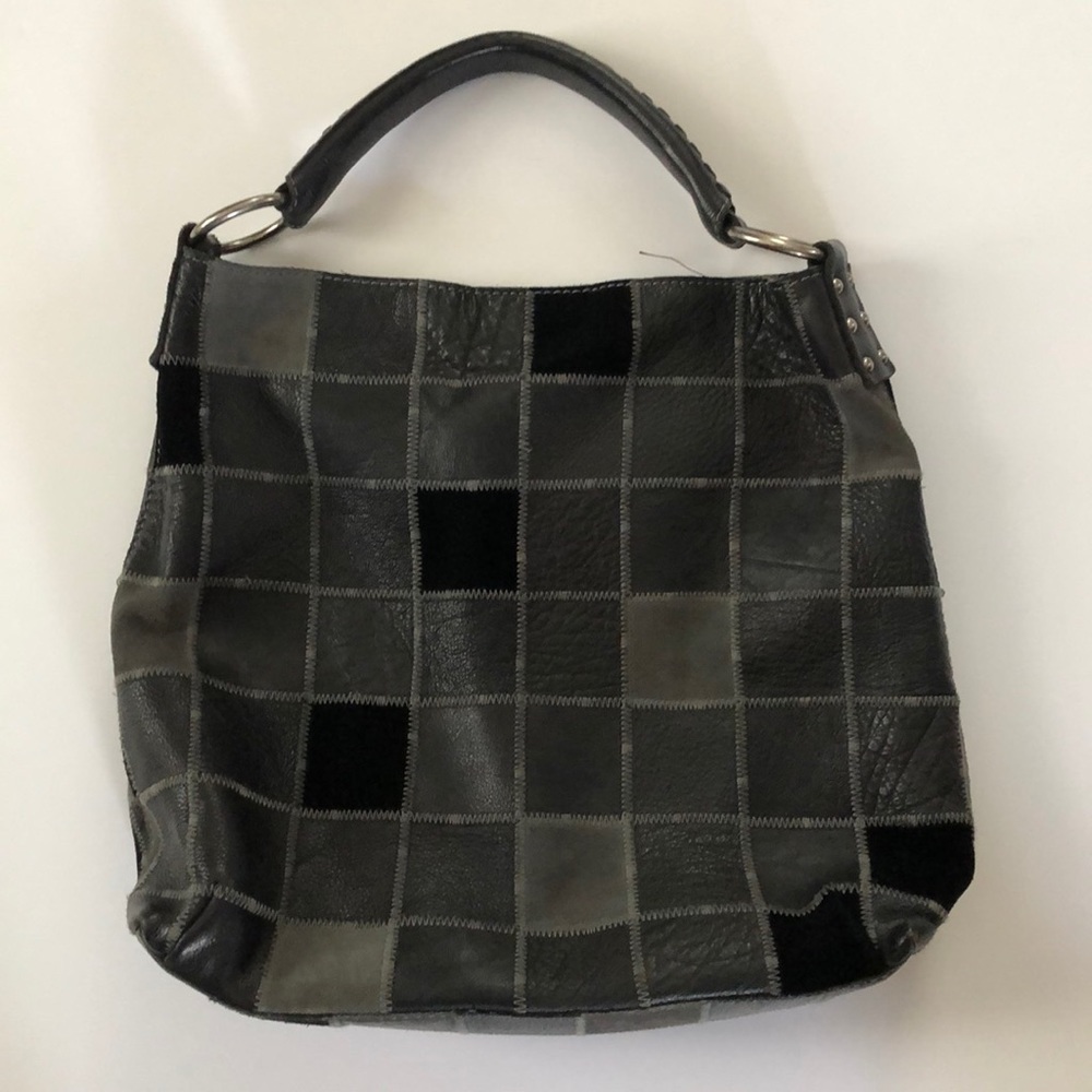 Lucky Brand suede and leather patchwork bag